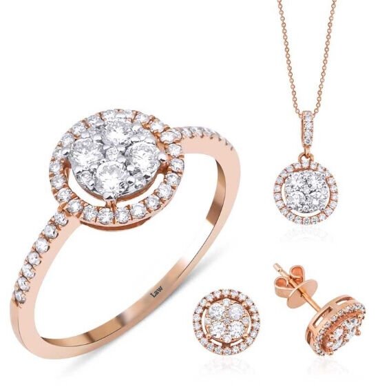 1.65 Karat Fantazi 3'lü Set F Renk 14K