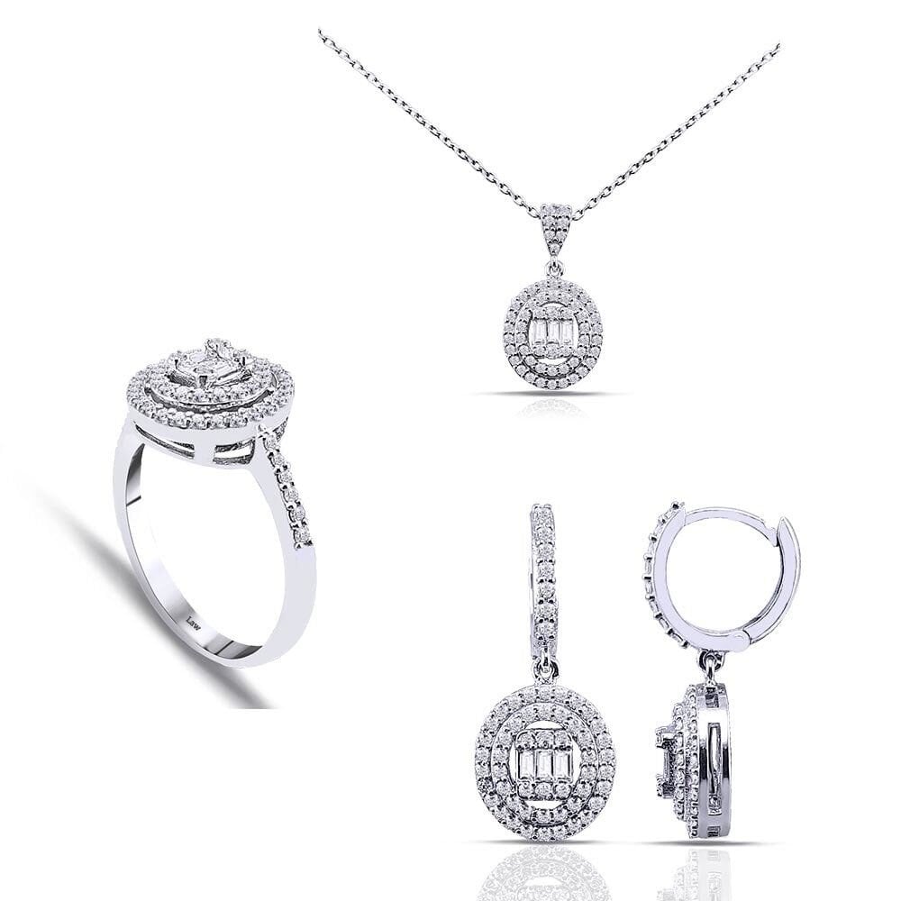 1.82 Karat Pırlanta Baget Set E/F Renk
