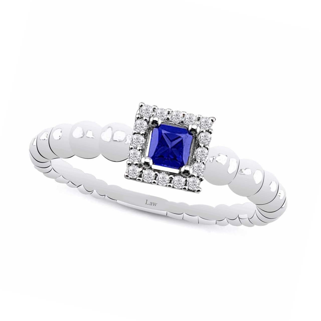 0,30 Karat Pırlantalı Safir Yüzük F Renk
