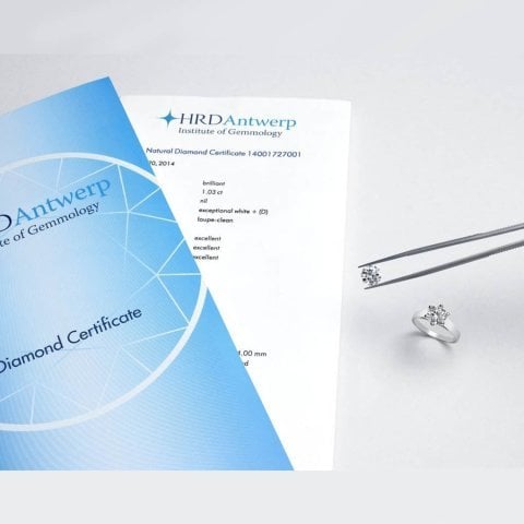 0,50 Karat Uluslararası Sertifikalı Pırlanta Tektaş Yüzük G Renk