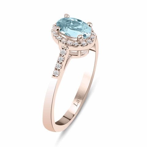 0,60 Karat Pırlanta Aquamarine Crispy Yüzük F Renk
