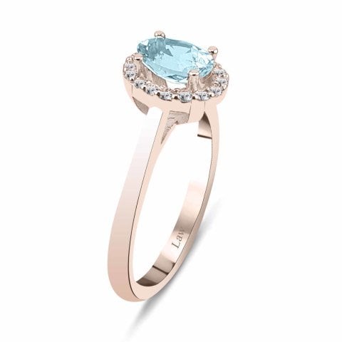 0,56 Karat Pırlanta Aquamarine Crispy Yüzük F Renk