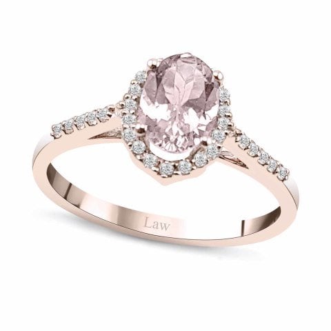 0,83 Karat Pırlanta Morganite Crispy Yüzük F Renk