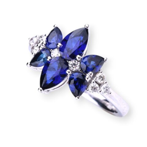 1,92 Karat Pırlantalı Safir Yüzük E F Renk
