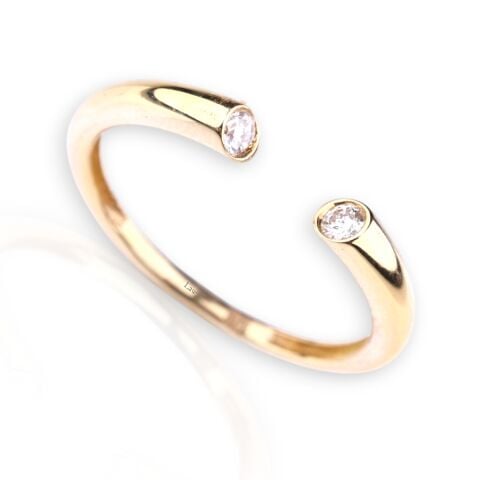 0,10 Karat Pırlantalı Minimal Yüzük
