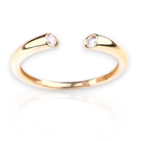 0,10 Karat Pırlantalı Minimal Yüzük
