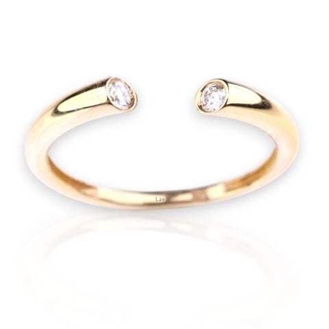 0,10 Karat Pırlantalı Minimal Yüzük