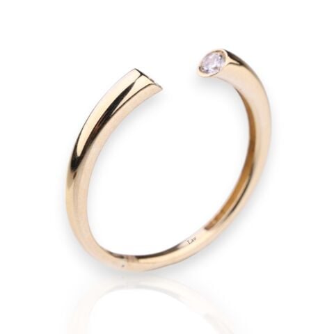 0,10 Karat Pırlantalı Minimal Yüzük