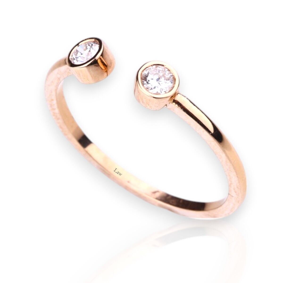 0,16 Karat Pırlantalı Minimal Yüzük