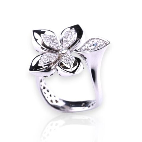 0,43 Karat Pırlanta Tasarım Çiçek Yüzük