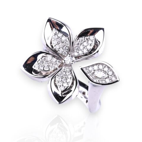 0,43 Karat Pırlanta Tasarım Çiçek Yüzük