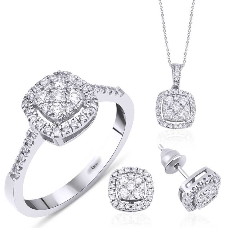 1.42 Karat Pırlanta 3'lü Set E/F Renk 14K