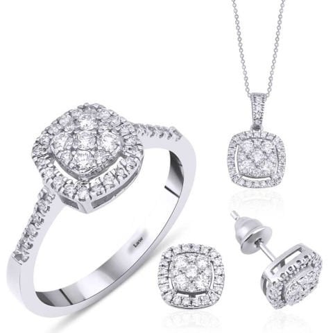 1.42 Karat Pırlanta 3'lü Set E/F Renk 14K