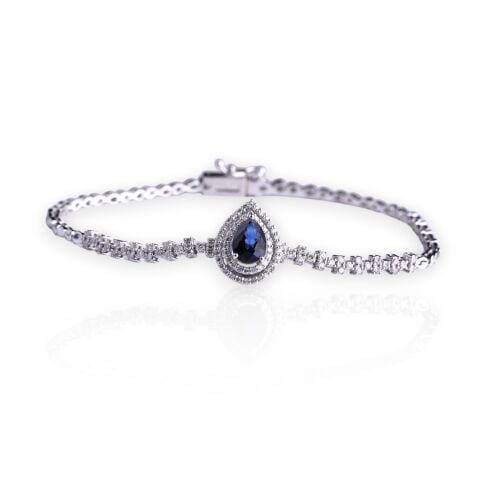 1,64 Karat Pırlantalı Safir Bileklik