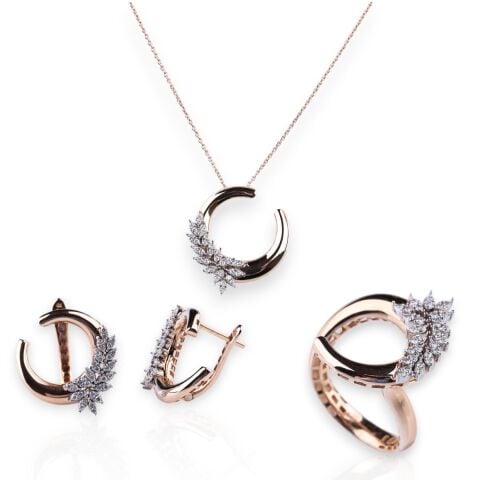 2,12 Karat Pırlanta Fantezi 3'lü Set