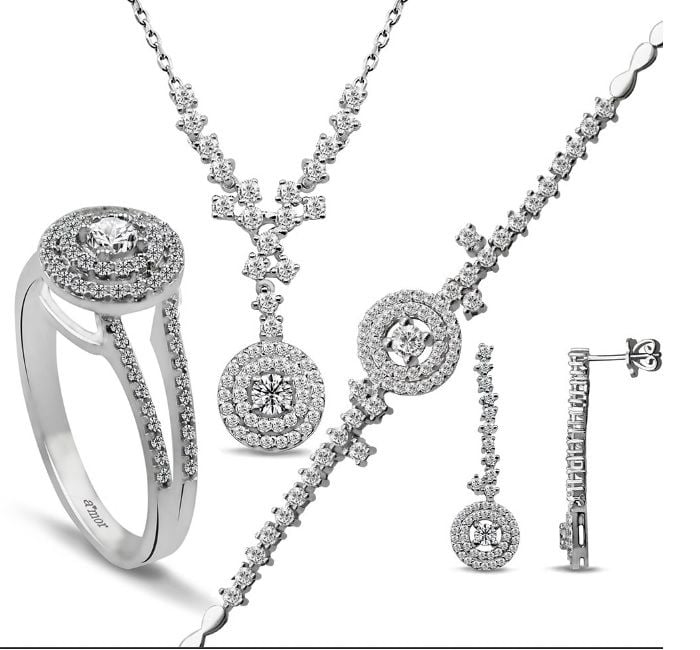 3.30 Karat Pırlanta Gerdanlık Set E/F Renk 14K