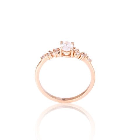 0,50 Karat Vintage Oval Pırlanta Yüzük IDL Uluslararası Sertifika