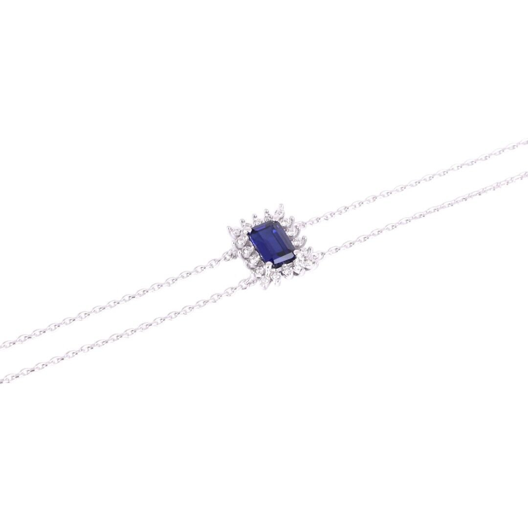 0,76 Karat Pırlantalı Safir Bileklik