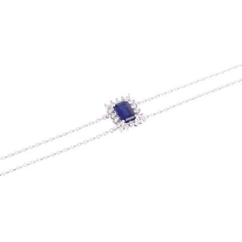 0,76 Karat Pırlantalı Safir Bileklik