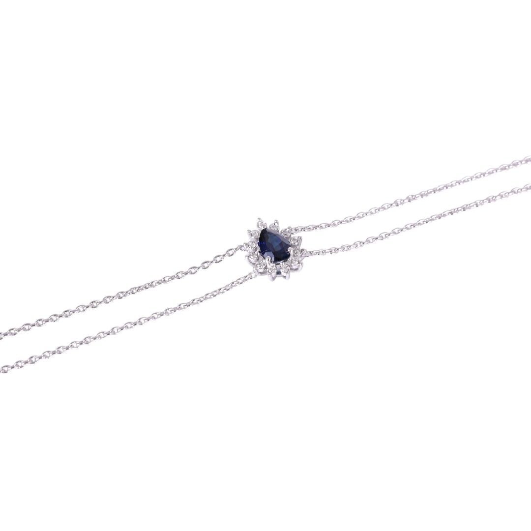 0,57 Karat Pırlantalı Safir Bileklik