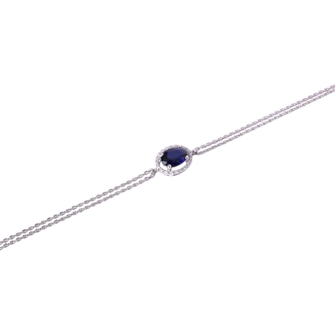 0,98 Karat Pırlantalı Safir Bileklik