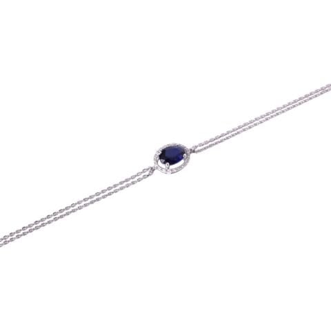 0,98 Karat Pırlantalı Safir Bileklik