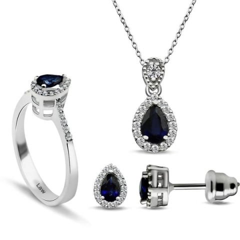 1.51 Karat Pırlantalı Safir Set D E Renk