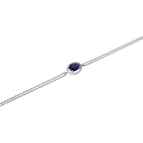 0,98 Karat Pırlantalı Safir Bileklik