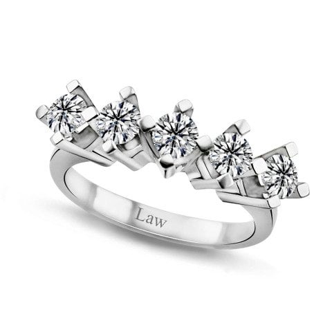 1,25 Karat Pırlanta Beştaş Yüzük HRD Sertifikalı F Renk