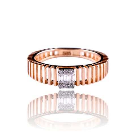 0,12 Karat Pırlanta Baget Yüzük F Renk