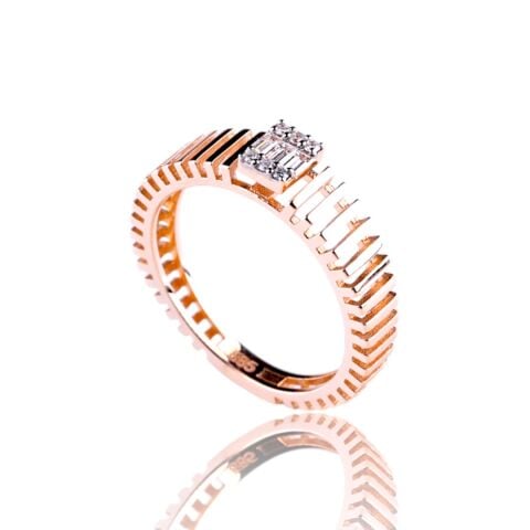 0,12 Karat Pırlanta Baget Yüzük F Renk