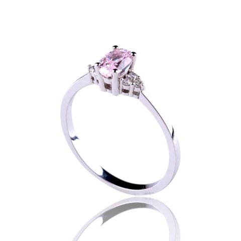 1,03 Karat Minimal Pembe Safir Yüzük E F Renk