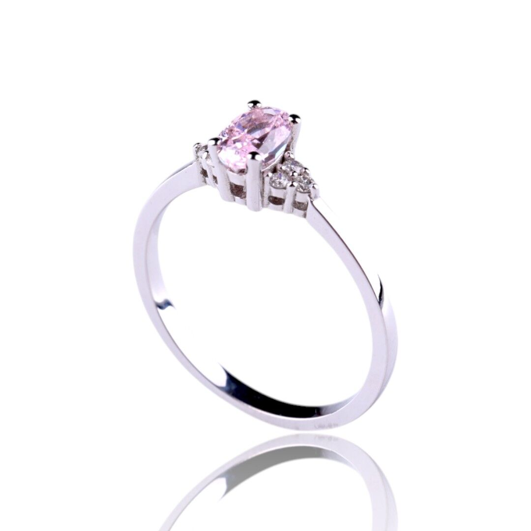 1,03 Karat Minimal Pembe Safir Yüzük E F Renk