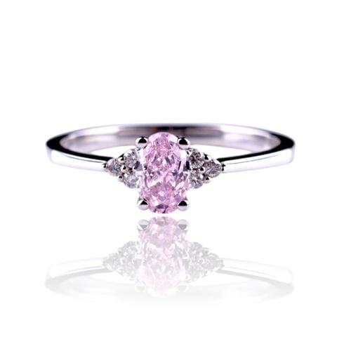 1,03 Karat Minimal Pembe Safir Yüzük E F Renk