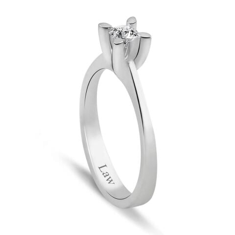 0,17 Karat Tektaş Pırlanta Yüzük E Renk