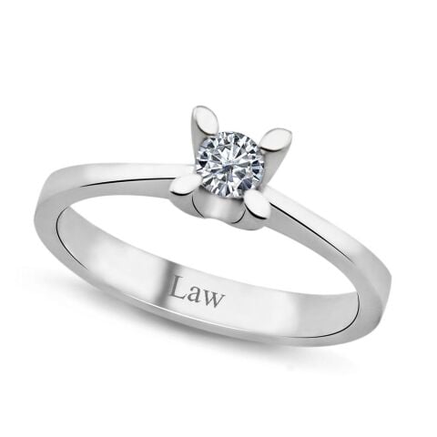 0,17 Karat Tektaş Pırlanta Yüzük E Renk