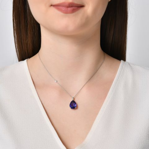 10,05 Karat Pırlantalı Tanzanit Kolye
