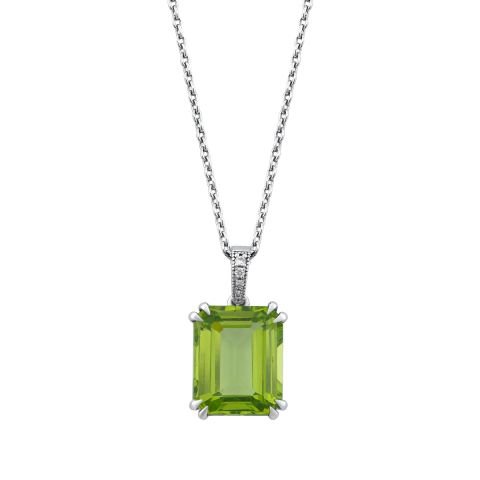 9,16 Karat Pırlantalı Peridot Kolye