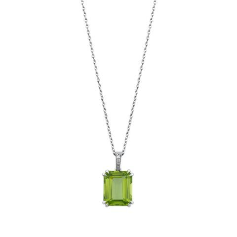 9,16 Karat Pırlantalı Peridot Kolye