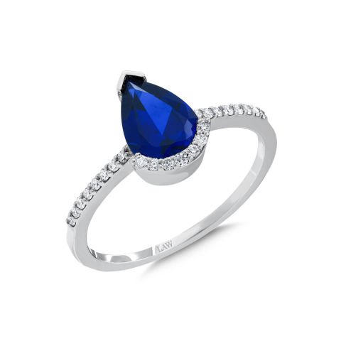 5,90 Karat Pırlantalı Damla Safir Set IDL Sertifika
