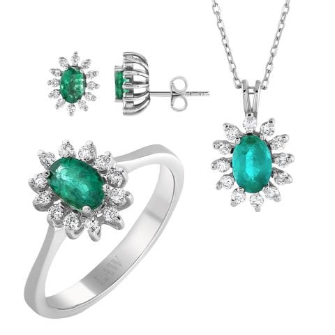 2.64 Karat Pırlantalı Zümrüt Set
