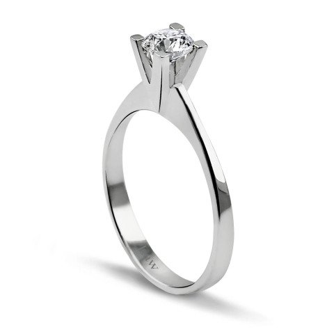 0,52 Karat Tektaş Pırlanta Yüzük F Renk