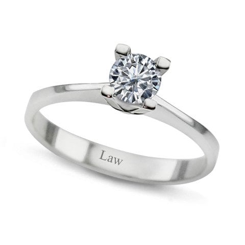 0,52 Karat Tektaş Pırlanta Yüzük F Renk