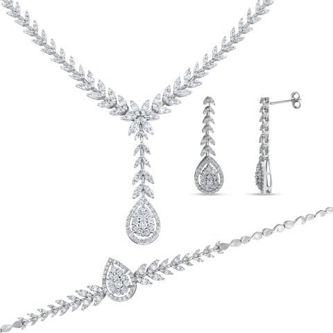 4,64 Karat Pırlanta Gerdanlık 3'lü Set
