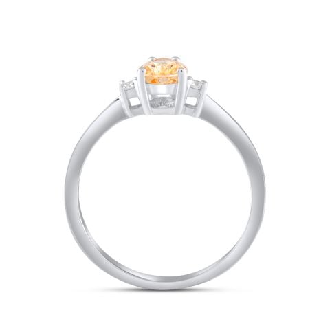 0,90 Karat Pırlantalı Sarı Safir Yüzük