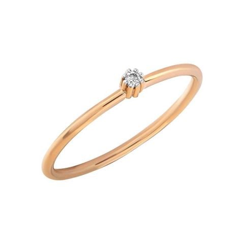 0,02 Karat Minimal Rose Pırlanta Yüzük