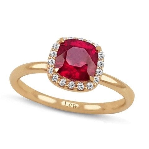 1,59  Karat Pırlanta Pembe Turmalin Yüzük F Renk