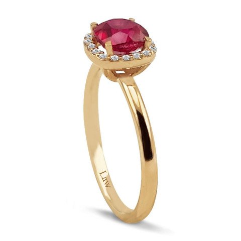 1,59  Karat Pırlanta Pembe Turmalin Yüzük F Renk