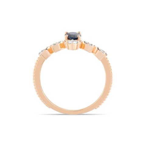 0,65 Karat Pırlantalı Safir Yüzük