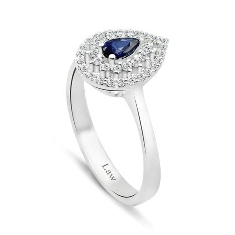 0,50 Karat Safir Pırlanta Yüzük F Renk